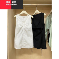 YIBUSHENG十三行圆领无袖外穿背心连衣裙女季设计感小心机露背系带短裙子