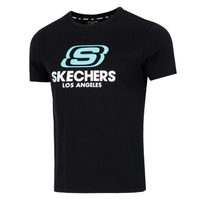 Skechers斯凯奇男女装新款针织透气宽松运动短袖T恤L122U199-0018 ZP