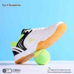 La Chessiers户外2025新款网球鞋男鞋透气减震训练球情侣鞋运动休闲鞋大码 白绿 41码
