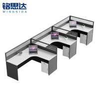 铭思达屏风工位F型三人位含柜套