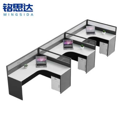 铭思达屏风工位F型三人位含柜套