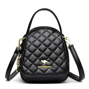 Ceba 2023新都市简约款女士菱格单肩斜挎包简约软皮中老年妈妈大容量手