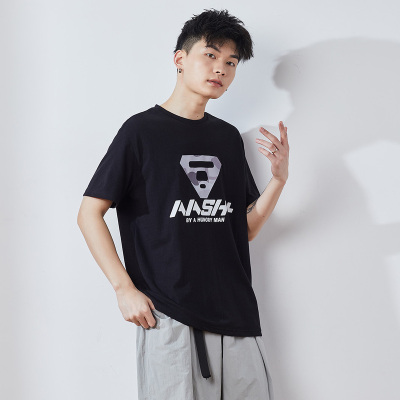 [1折价22.9元,叠加优惠券]唐狮夏新款短袖T恤男纯棉宽松上衣青少复古潮流帅气半袖衫