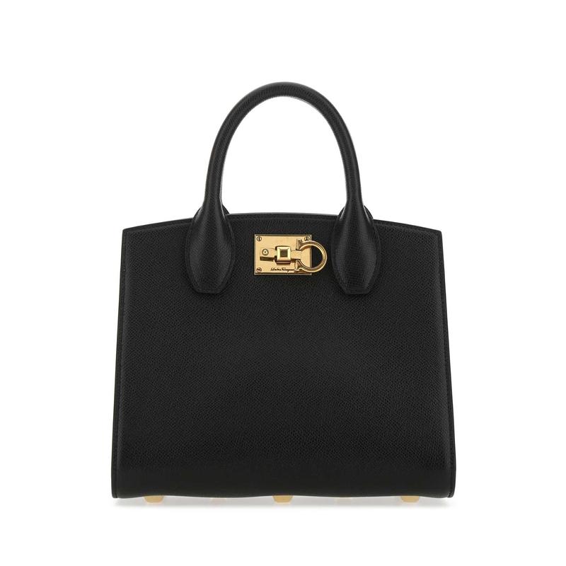 Salvatore Ferragamo女士复古皮质手提托特包皮料五金质感商务通勤手拿包