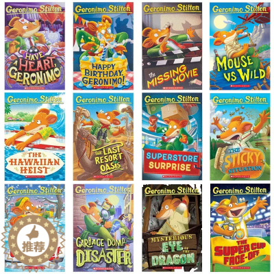 [醉染正版]老鼠记者系列英文原版小说12册 Geronimo Stilton 71-82册儿童侦探类科普认知图画章节书安