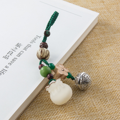 婴婴（YINGYING）菩提招财钱袋钥匙链挂件手工编织绳汽车钥匙扣圈环男士女情侣礼品