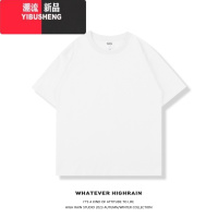 YIBUSHENG短袖女圆领落肩T恤糖果色宽松简约打底情侣休闲百搭上衣