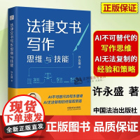 正版2025新书 法律文书写作思维与技能 许永盛 AI法律文书核心技能 AI不可替代的写作思维经验和策略 中国法治出版社