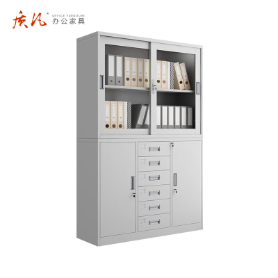 苏宁 质凡 办公家具 宽中六斗文件柜储物柜带锁多门柜/ZF-WJG018/1180*390*1800