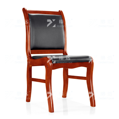 臻远 办公会议椅办公皮椅电脑椅 黑色牛皮