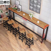 戴劲家用吧台奶茶店高脚桌商业长条桌酒吧台桌椅组合220*40*100+5凳