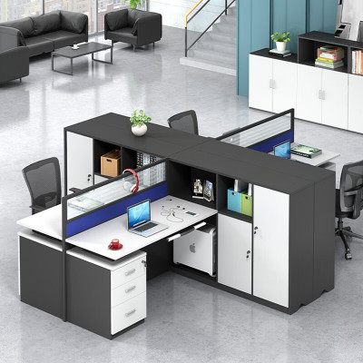 域赢屏风办公桌职员工位电脑桌工作卡座高隔断财务桌十字型四人位