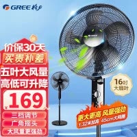 格力(GREE)[国家补贴]电风扇家用节能落地扇学生立式大风量客厅宿舍机械五叶扇 FD-4012-WG 黑