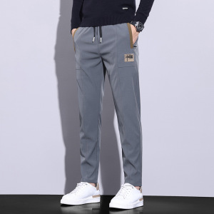 中国风休闲裤修身男百搭潮流刺绣直筒裤男士时尚棉弹舒适长裤男款