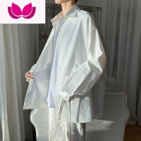 七斓白色衬衫男长袖港风日系上衣设计感小众外套夏季ins潮流衬衣