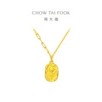 周大福郁金香复古浪漫足金黄金项链计价(工费:420元)EOF1001七夕礼物