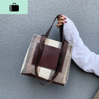 秋冬大包女2019年新款托特包大容量学生上课包学院单肩手提格子包NEW LAKE女士单肩包