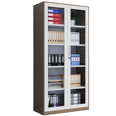 景福达资料柜通玻咖白90*40*185cm台