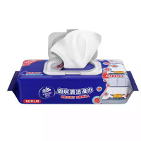 维达厨房湿巾60片强力去油去污家用抽取式纸抹布洁净油烟湿纸巾