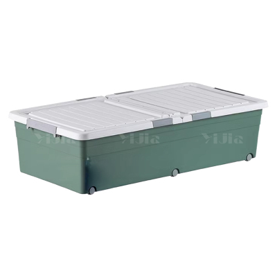 翌嘉YJ4120541 床底收纳箱带轮扁平整理箱抽屉式床下储物箱 绿色 1000*500*285