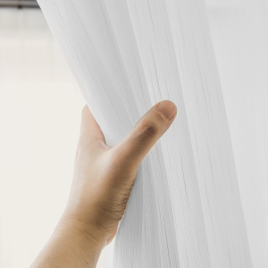 幸福派 窗帘纱帘透光不透人纱飘窗白纱阳台纱客厅卧室半遮光窗纱白色遮光窗帘北欧简约现代挂钩打孔窗帘飘窗客厅帘子窗帘轻奢窗纱