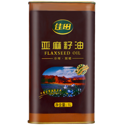 中华特色景泰馆-佳田压榨亚麻籽油1L精选旱砂地亚麻籽古法压榨醇香浓郁家庭装食用油1000ml