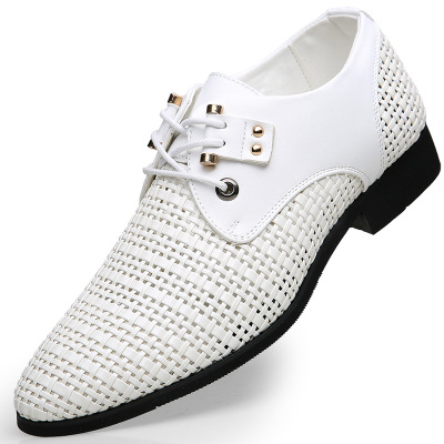 男士皮鞋镂空夏季商务正装编织凉鞋真皮洞洞男鞋