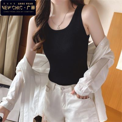 广赫大码冰丝针织小吊带背心女装修身上衣显瘦外穿西装内搭无袖打底衫