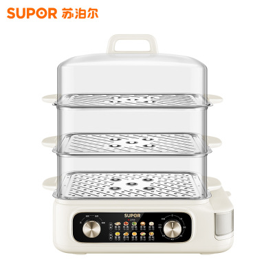 苏泊尔(SUPOR)电蒸锅 24L三层大容量电热锅 家用多功能电蒸箱 加长蒸屉蒸鱼多用途锅ZN32FK995
