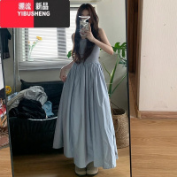 YIBUSHENG无袖吊带背心连衣裙子女季2024新款法式气质绝美看收腰长裙