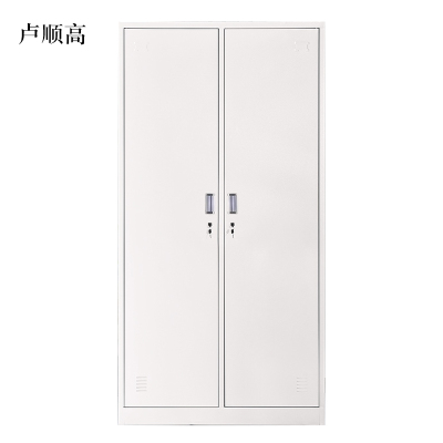 卢顺高加厚二门钢制更衣柜员工柜铁皮职工储物柜带锁存包柜鞋柜