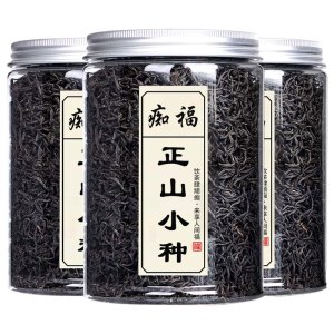 痴福新茶武夷山红茶正山小种花果蜜香浓香型散罐装茶叶3罐共600 正山小种