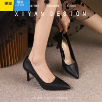 聚范礼仪高跟鞋女皮面软底久站不累脚空乘正装通勤职业黑色工作鞋单鞋