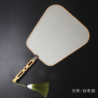 精品空白熟绢扇矾绢团扇工笔手绘画圆扇DIY宫扇古典中国风扇 三维工匠 圆形款(仿古色)扇子