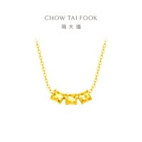 周大福 鱼鳞闪耀蹦迪转运珠黄金项链吊坠(工费460元)计价 EOF1153七夕礼物