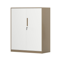 臻远 ZY-WJGC-88 文件柜窄边矮柜拆装档案柜落地书柜 925铁门咖白