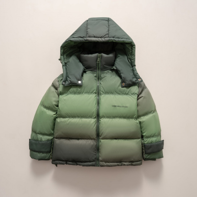 平湖短款儿童羽绒服秋冬外套可拆卸面包服新款洋气保暖渐变羽绒服