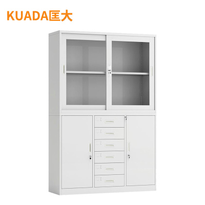 匡大文件柜宽中六斗文件柜铁皮柜办公文件资料储存柜钢制宽中六斗文件柜KDT368