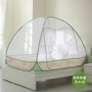 美帮汇免安装蚊帐蒙古包三开拉链加密坐床1.2米1.5/1.8m2床家用