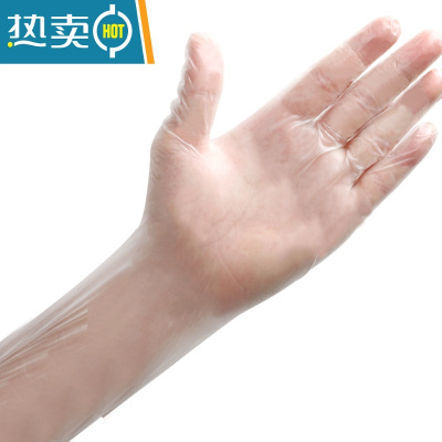 敬平洗碗手套女加长款pvc厨房乳胶橡胶防水家务薄款贴手 短款:100个装 M