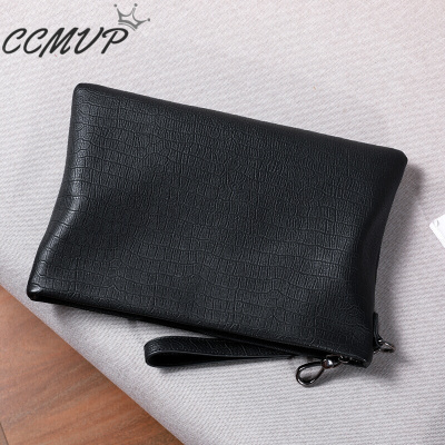 CCMVP品牌自营质量保证-CCMVP头层牛皮手包男包2018新款潮休闲真皮手拿包男士手抓信封夹包软皮