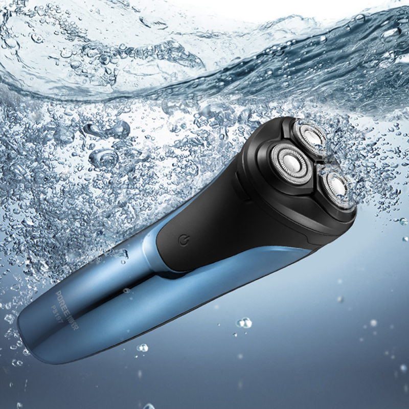 飞科(flyco)ps197 博锐电动剃须刀 全身水洗旋转式三刀头胡须刀 蓝色