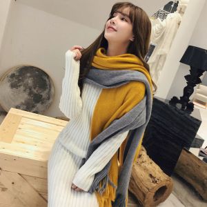 冬季新款情侣围巾男女学生日韩版百搭简约针织毛线围脖