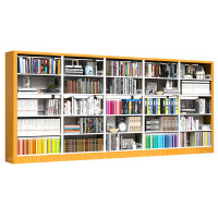 戴劲 书架学校图书馆阅览室书籍架落地资料档案架红色黄色 双面一列五