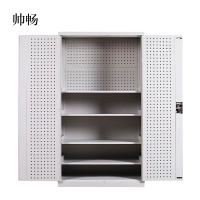 帅畅工具柜加厚铁皮储物柜工厂车间用带抽屉汽修多功能收纳柜通门带网柜灰白色