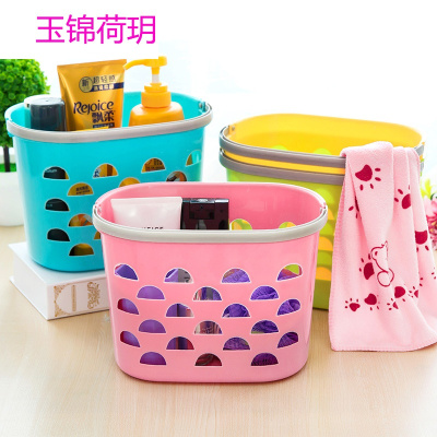 1677 沐浴篮子 洗澡手提篮塑料洗浴篮 浴室收纳篮浴筐多用收纳筐