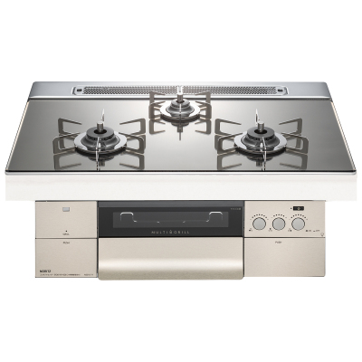 日本原装进口NORITZ/能率燃气灶烤箱灶PROGRE系列深灰色N3S11PWASKSTEC天然气75cm