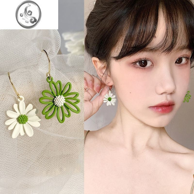 JiMi不对称雏菊花朵耳环2023年新款潮独特韩国气质耳夹女网红百搭耳饰