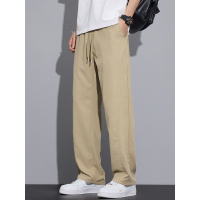 轻薄透气男装运动裤新款宽松潮牌ins风高街抽绳直筒纯色休闲裤男