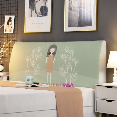 床头套罩北欧风格全包通用防尘软包保护床靠背简约现代木 深林女孩 高度50-65*长度150cm通用款